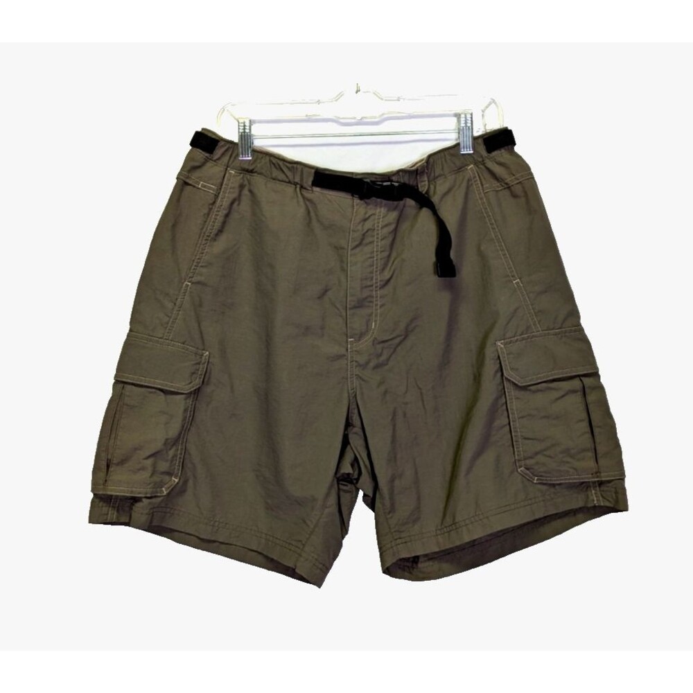 REI Co-op Sahara Cargo Shorts Mens L Olive Green Belted Nylon